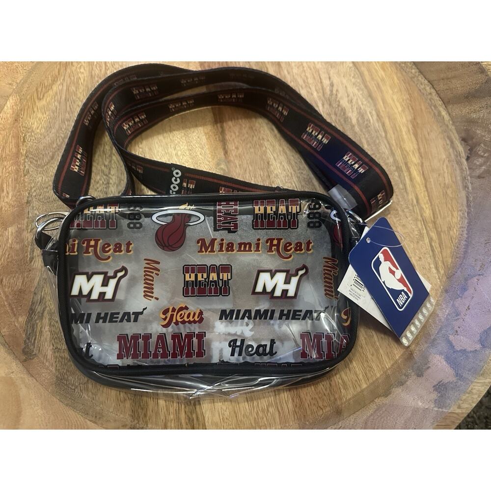 FOCO NBA Miami Heat Clear Game day Crossbody Bag 9x5 New With Tags